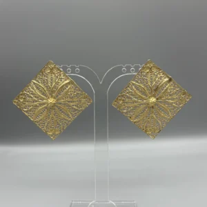Pendientes dorados de filigrana ROMBO