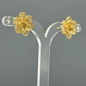 Pendientes dorados de filigrana FLOR