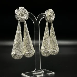 Pendientes plateados de filigrana TAIFAS ATLANTE DOBLE