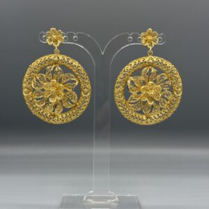 Pendientes dorados de filigrana FLOR ENMARCADA